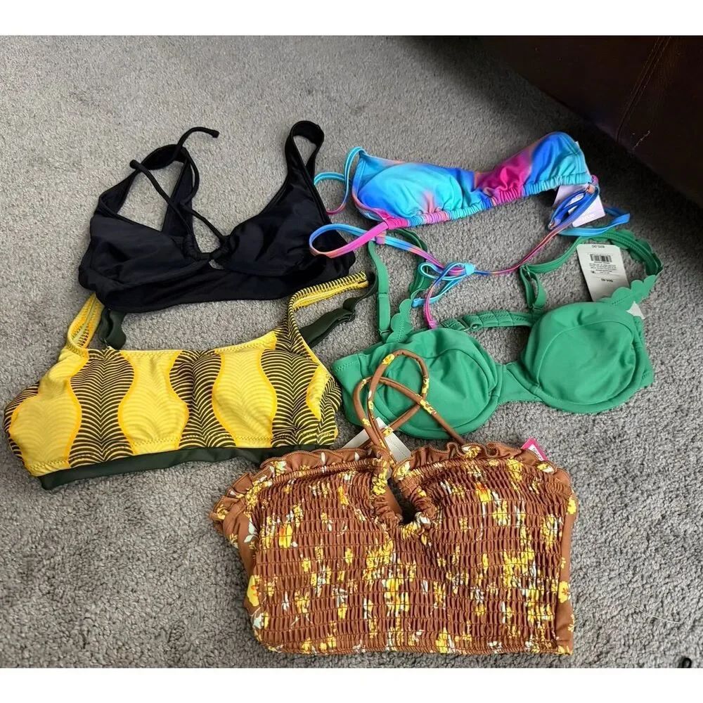 Target Brands Women's Swimusit Bikini Top Lot of 5 Size XS and S NEW